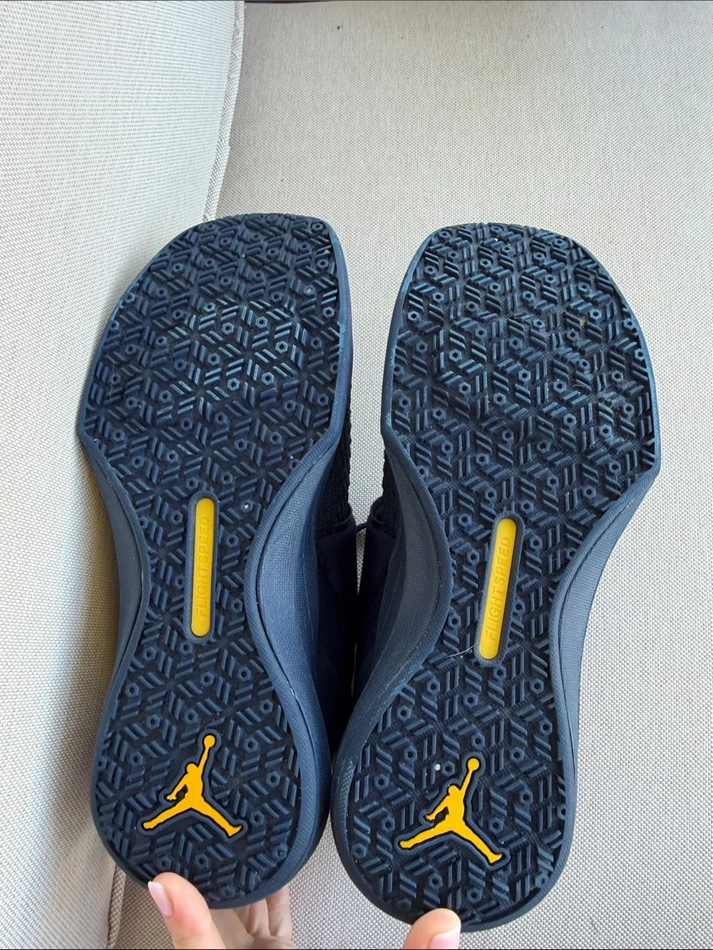 Jordan Navy and Yellow GO BLUE Strap Sneakers